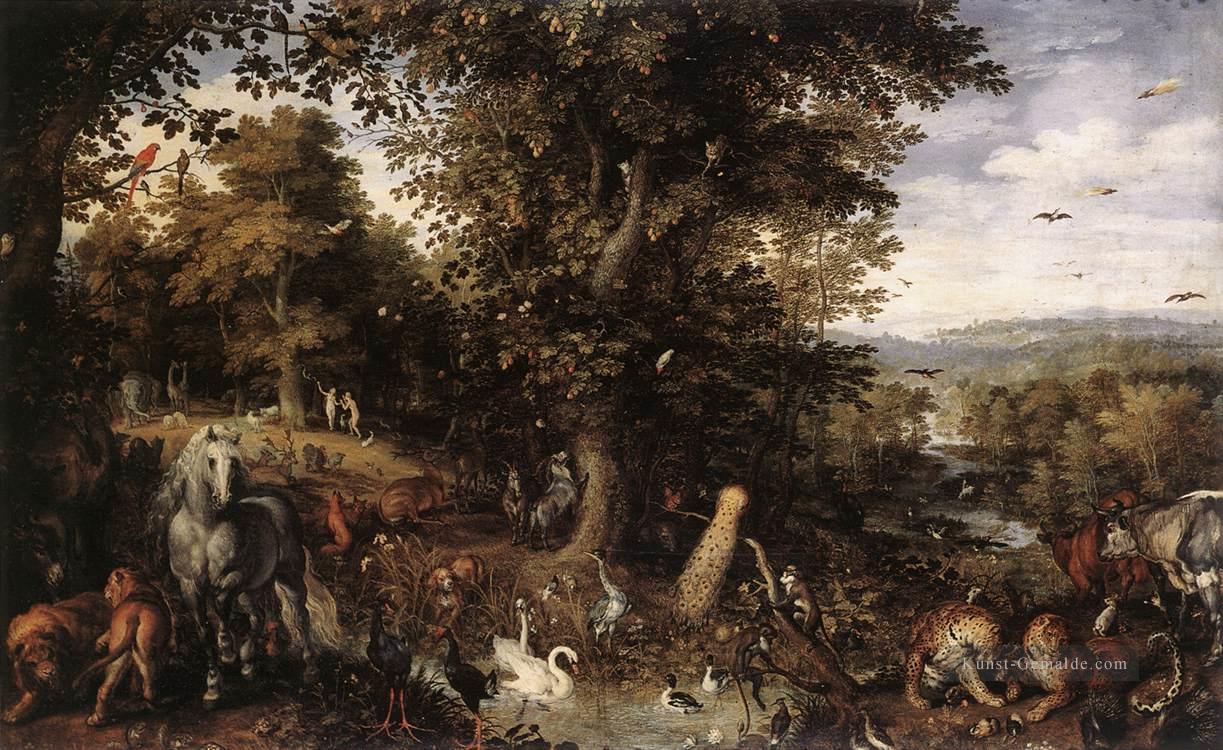 Garten Eden Flämisch Jan Brueghel der Ältere Ölgemälde